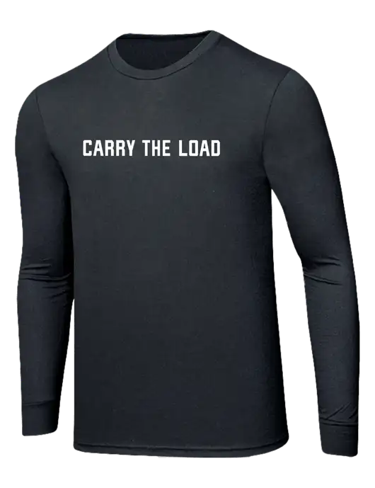 Simply Soft Long Sleeve Black Frost 4.5 oz, Poly/Combed Ring Spun Cotton T-Shirt w/Carry The Load Logo
