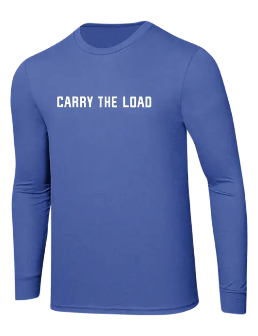 Simply Soft Long Sleeve Royal Frost 4.5 oz, Poly/Combed Ring Spun Cotton T-Shirt w/Carry The Load Logo