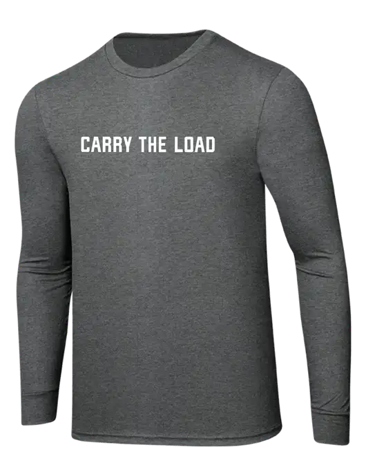 Simply Soft Long Sleeve Medium Grey Frost 4.5 oz, Poly/Combed Ring Spun Cotton T-Shirt w/Carry The Load Logo