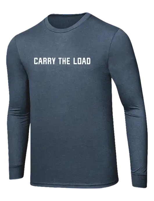 Simply Soft Long Sleeve Navy Frost 4.5 oz, Poly/Combed Ring Spun Cotton T-Shirt w/Carry The Load Logo