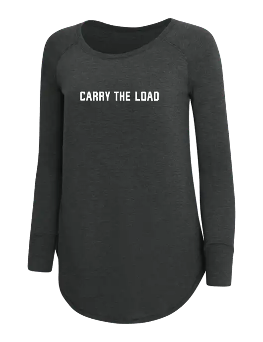 Womens Perfect Wide Collar Tunic Tri-Blend Black Frost 4.5 oz T-Shirt w/Carry The Load Logo