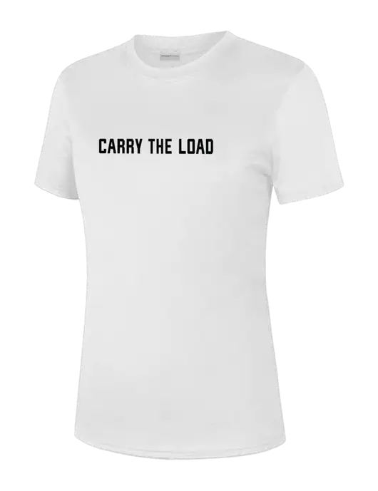  Womens White PosiCharge Competitor Tee w/Carry The Load Logo