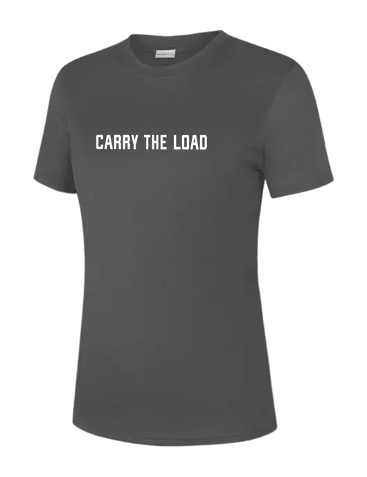  Womens Dark Grey PosiCharge Competitor Tee w/Carry The Load Logo