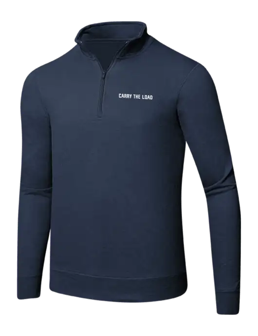 Team Navy 8.5 oz Ring Spun 1/4 Zip Pullover Sweatshirt w/Carry The Load Logo