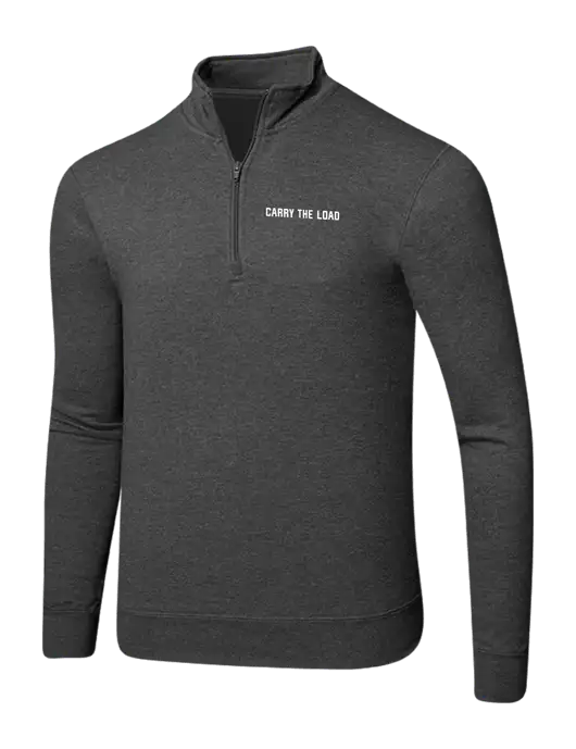Dark Heather Grey 8.5 oz Ring Spun 1/4 Zip Pullover Sweatshirt w/Carry The Load Logo