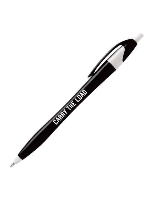 Novella Black/White Executive Pen - Blue Ink w/Carry The Load Logo