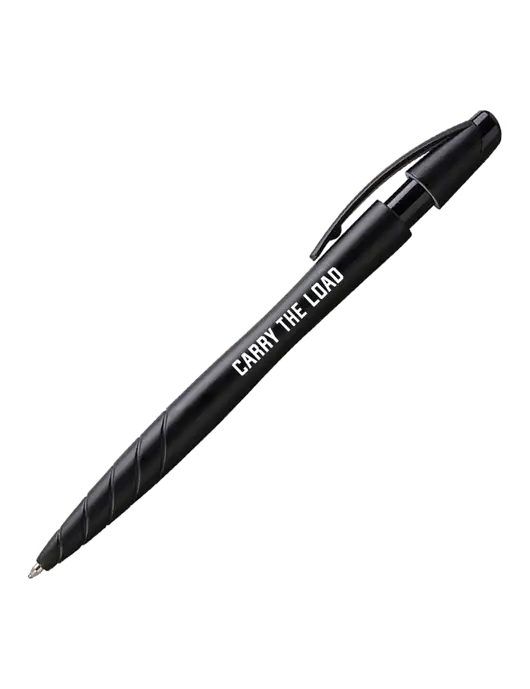Awali Black Metallic Pen - Black Ink w/Carry The Load Logo