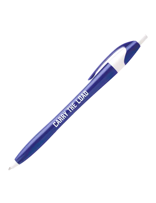 Novella Royal/White Executive Pen - Blue Ink w/Carry The Load Logo