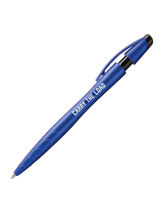 Awali Blue Metallic Pen - Black Ink w/Carry The Load Logo