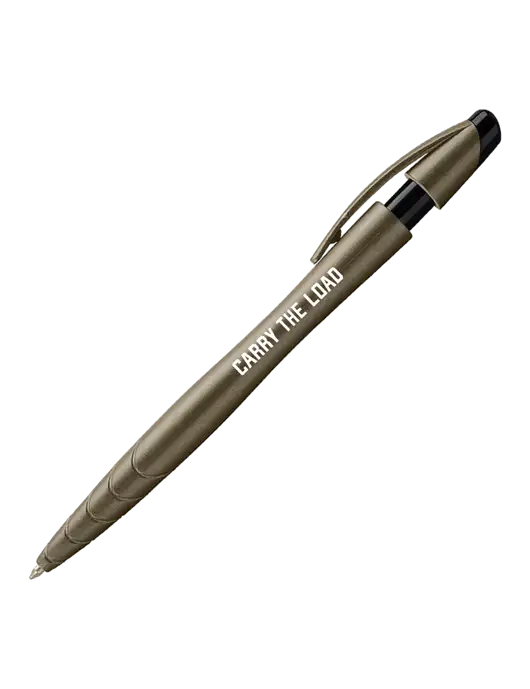 Awali Grey Metallic Pen - Black Ink w/Carry The Load Logo