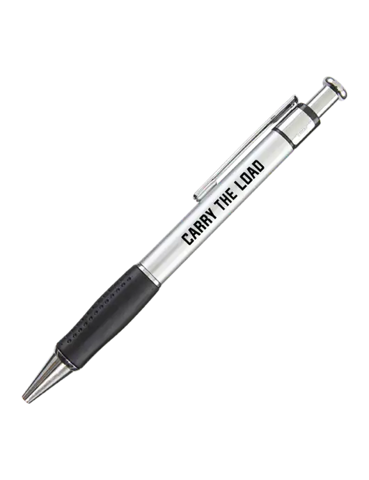 Malta Silver Pen - Black Ink w/Carry The Load Logo