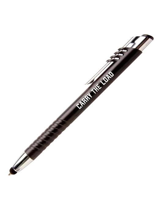 Schirhart Black Stylus Pen - Blue Ink w/Carry The Load Logo