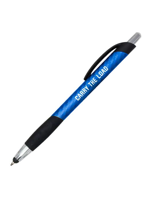 Sunray Blue Stylus Pen - Black Ink w/Carry The Load Logo