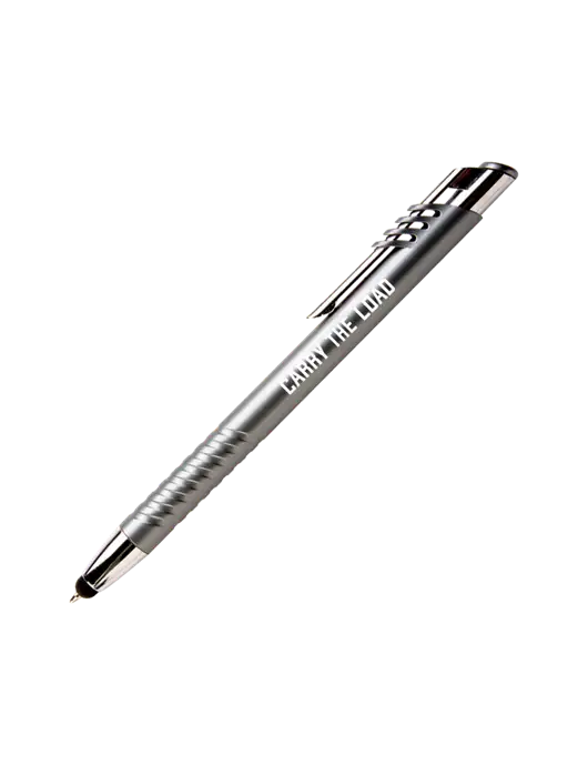 Schirhart Grey Stylus Pen - Blue Ink w/Carry The Load Logo