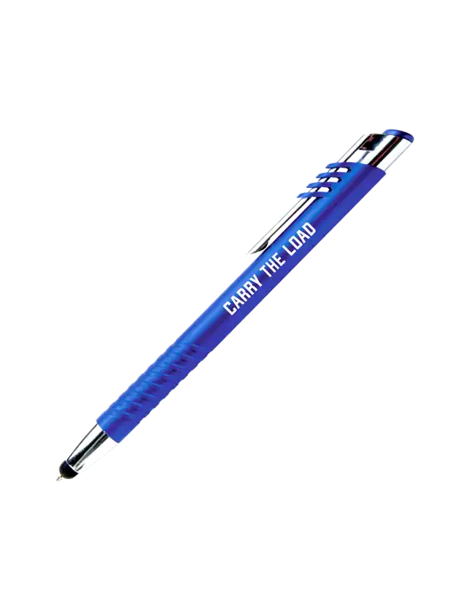 Schirhart Blue Stylus Pen - Blue Ink w/Carry The Load Logo
