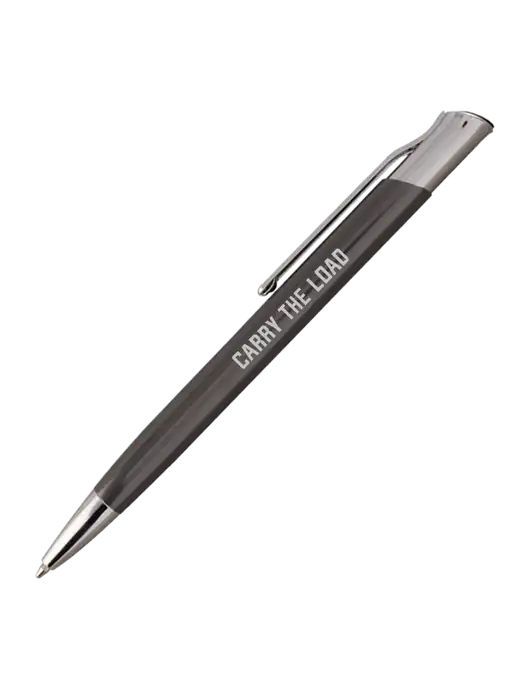 San Malo Gunmetal Pen - Black Ink w/Carry The Load Logo
