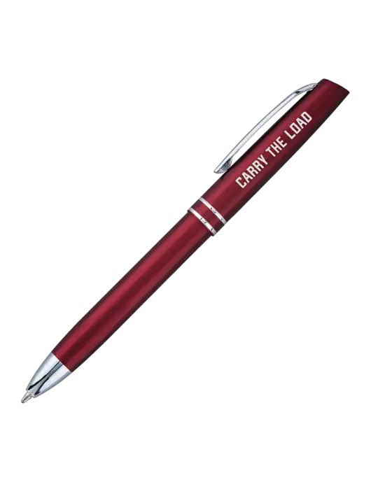 Maroon Anguilla Black Ink Pen w/Carry The Load Logo