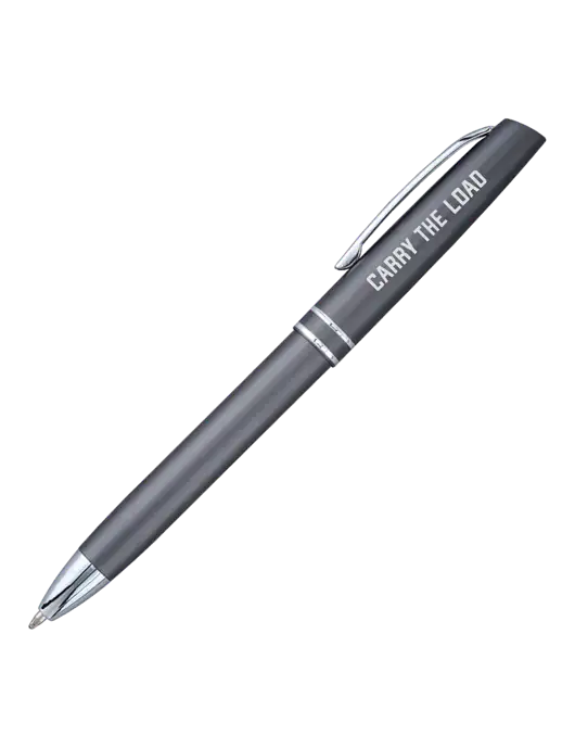 Gunmetal Anguilla Black Ink Pen w/Carry The Load Logo