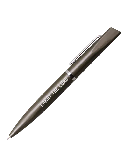 Santos Gunmetal Pen - Black Ink w/Carry The Load Logo