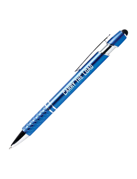 Valencia Blue Stylus Pen - Black Ink w/Carry The Load Logo