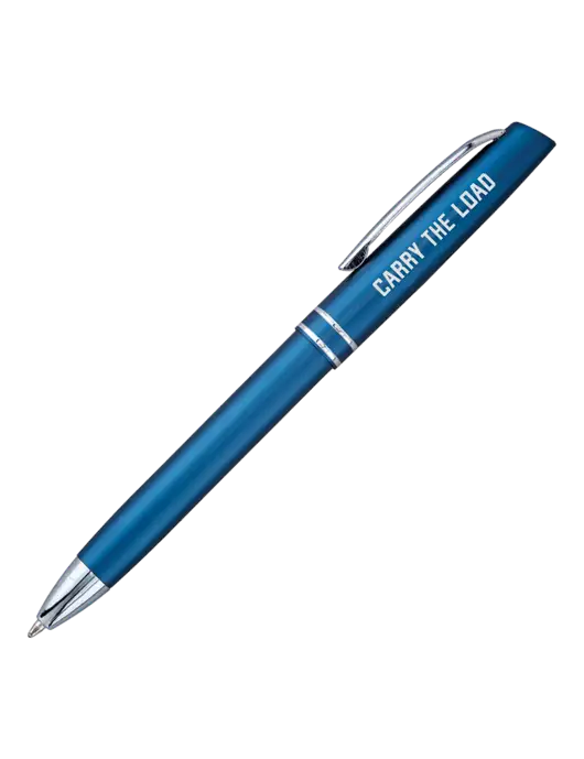 Blue Anguilla Black Ink Pen w/Carry The Load Logo