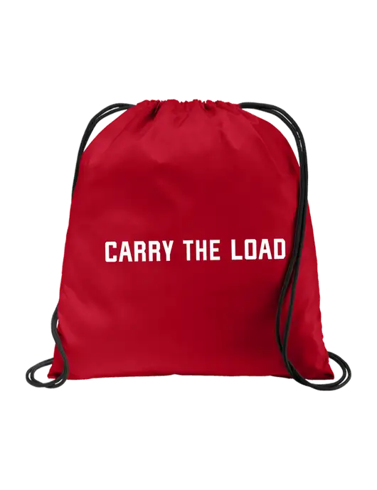 Drawstring True Red Cinch Pack w/Carry The Load Logo