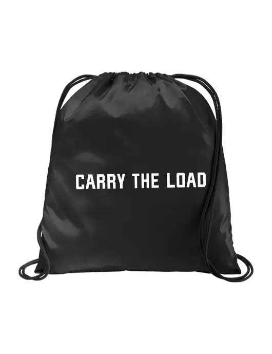 Drawstring  Black Cinch Pack w/Carry The Load Logo