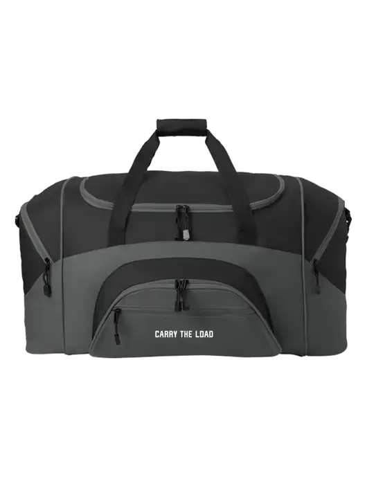 Standard Colorblock Black/Dark Grey Sport Duffel w/Carry The Load Logo