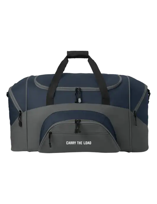 Standard Colorblock Navy/Dark Grey Sport Duffel w/Carry The Load Logo