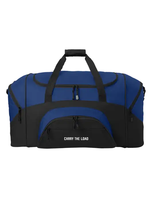 Standard Colorblock Royal/Black Sport Duffel w/Carry The Load Logo
