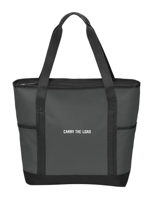 On the Go Charcoal/Black Tote  w/Carry The Load Logo