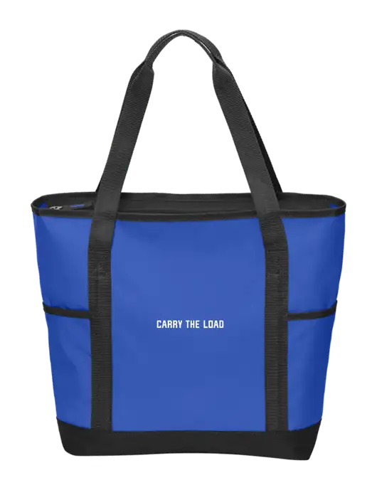 On the Go Royal/Black Tote w/Carry The Load Logo