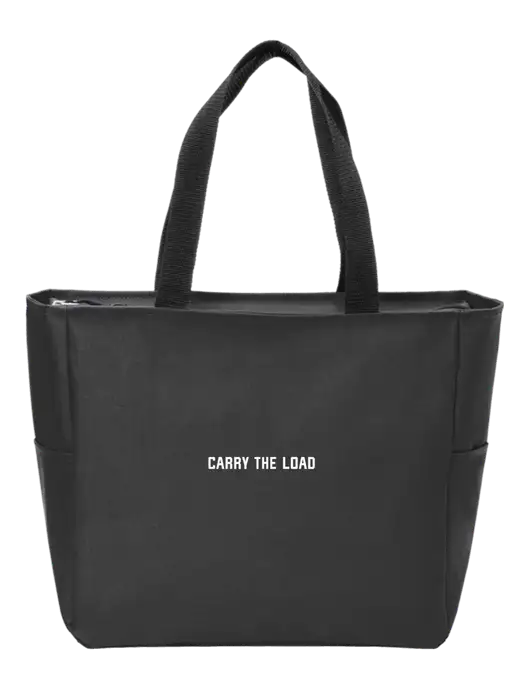 Everyday Black Zip Tote  w/Carry The Load Logo