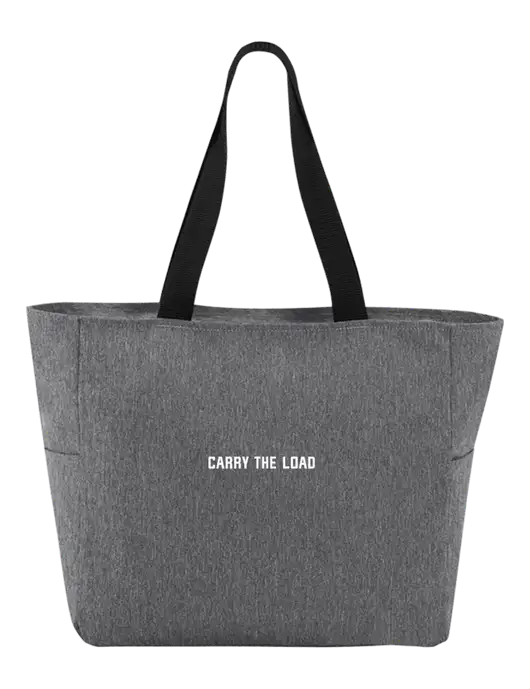 Everyday Heather Grey Zip Tote  w/Carry The Load Logo