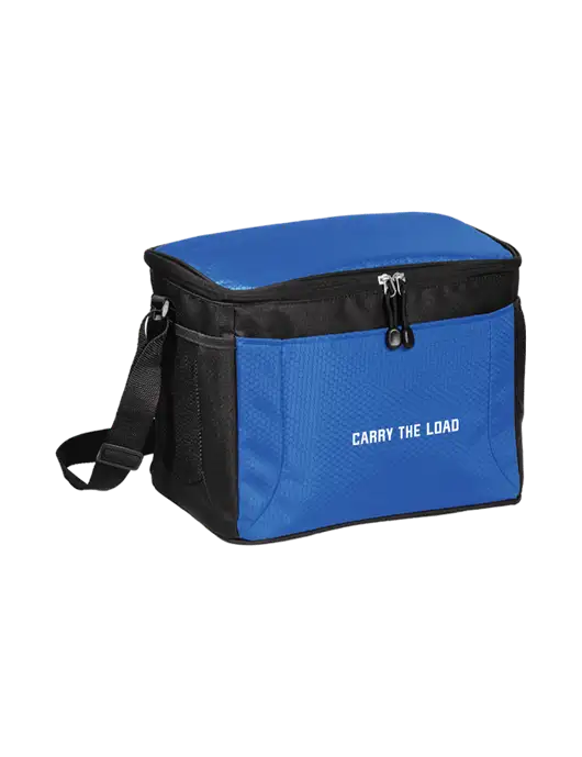 12 Can Twilight Blue/Black Cube Cooler  w/Carry The Load Logo