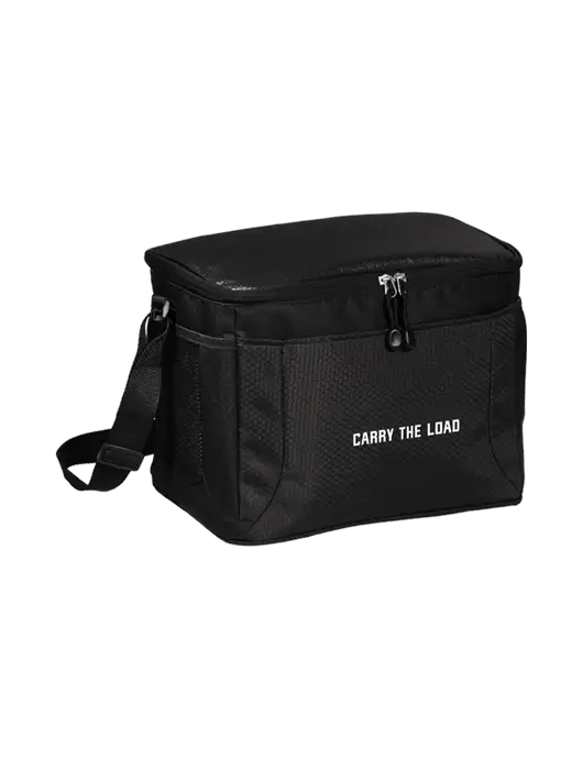 12 Can Black/Black Cube Cooler  w/Carry The Load Logo