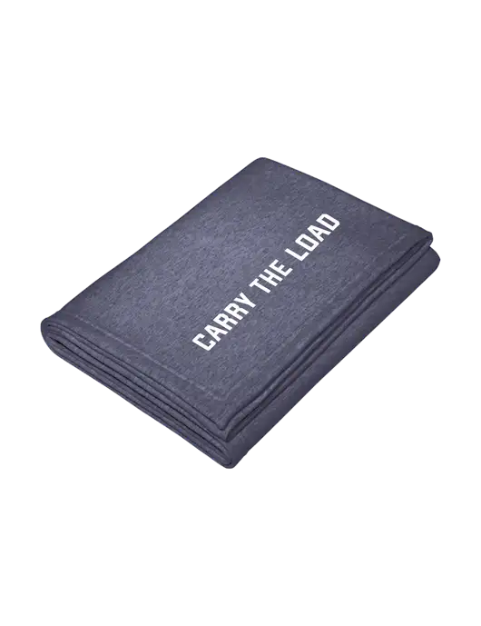 Core Heather Navy Fleece Sweatshirt Blanket w/Carry The Load Logo