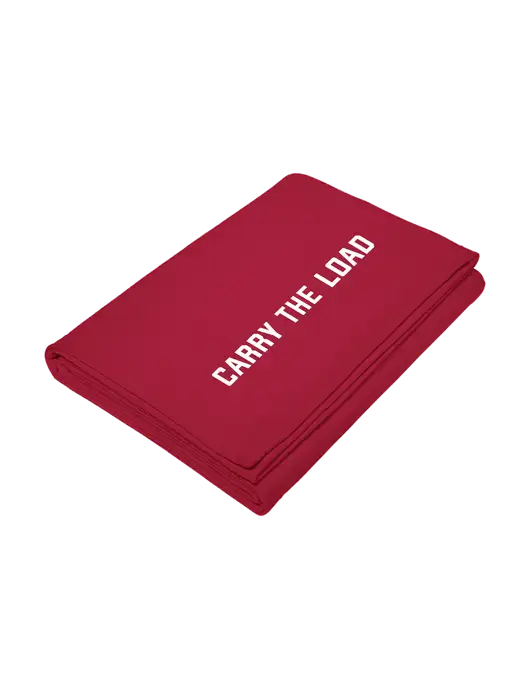 Core Red Fleece Sweatshirt Blanket w/Carry The Load Logo