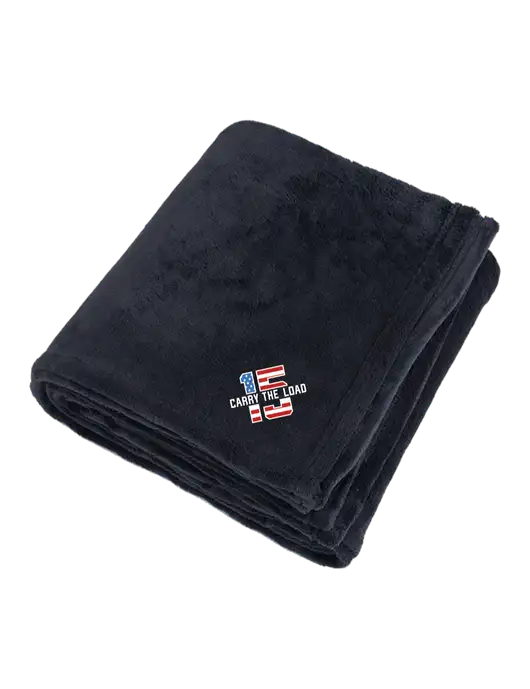 Oversized Deep Black Ultra Plush Blanket w/15 Year Logo