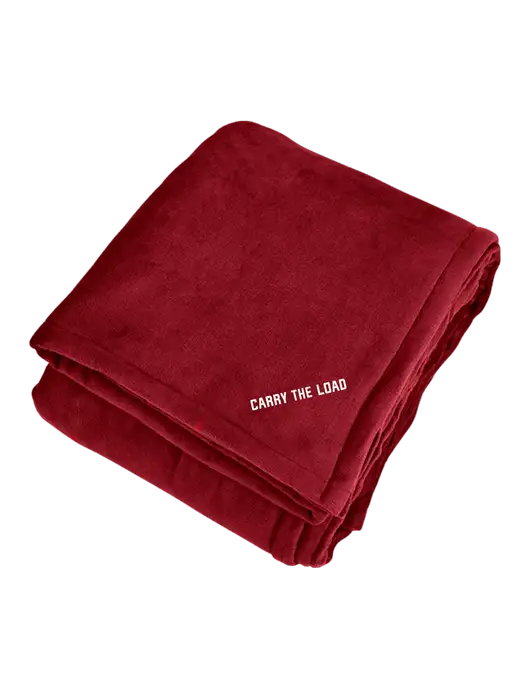 Mountain Lodge Red Rhubarb Blanket w/Carry The Load Logo