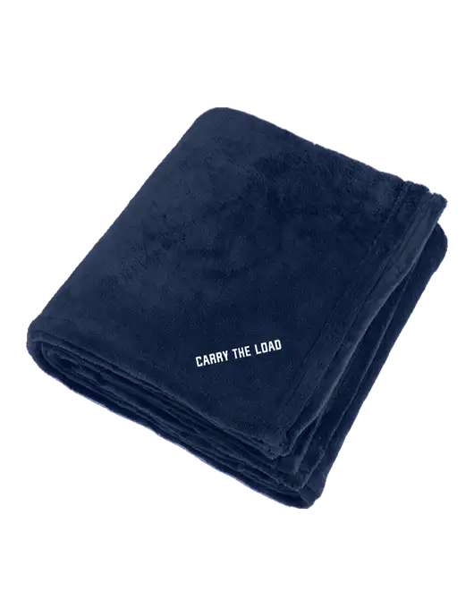 Oversized Deep Navy Ultra Plush Blanket w/Carry The Load Logo
