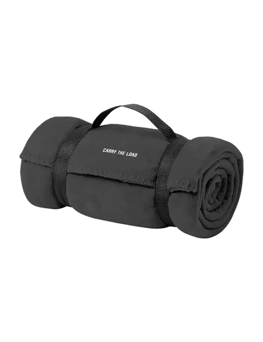 Casual Midnight Heather Fleece Blanket With Strap w/Carry The Load Logo