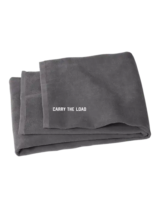 Graphite Beach Towel w/Carry The Load Logo