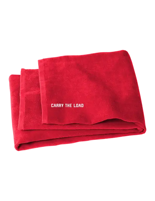 Red Beach Towel w/Carry The Load Logo