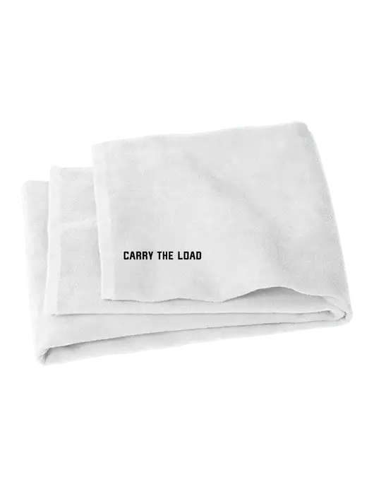 White Beach Towel w/Carry The Load Logo