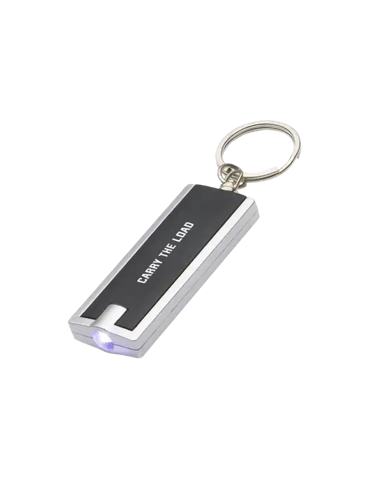 Simple Touch Black LED Keychain w/Carry The Load Logo