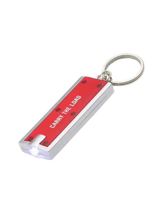 Simple Touch Red LED Keychain w/Carry The Load Logo