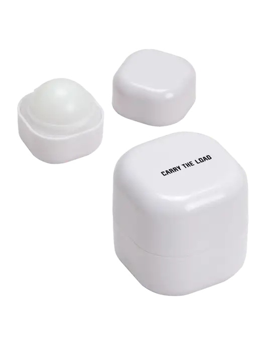 White Chap Cube Vanilla Lip Balm w/Carry The Load Logo