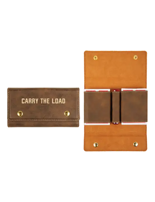 Rustic Leatherette Card & Dice Set w/Carry The Load Logo