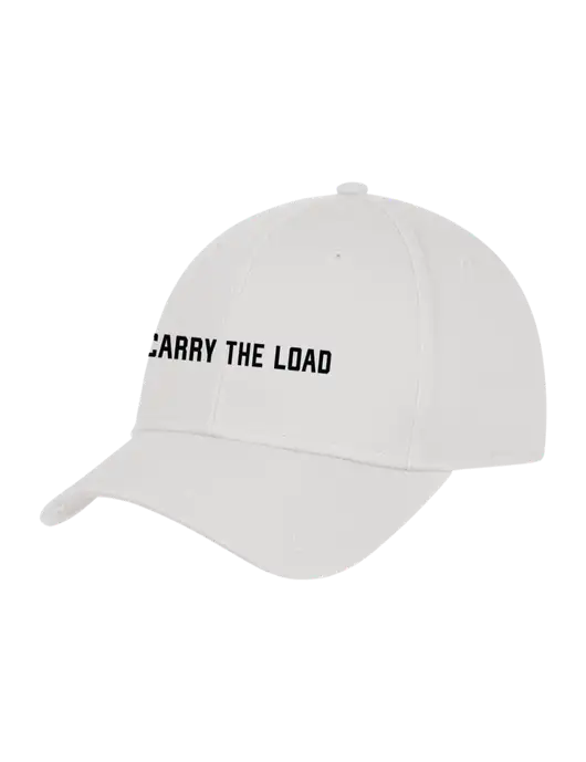 White Structured Cap Hook & Loop w/Carry The Load Logo